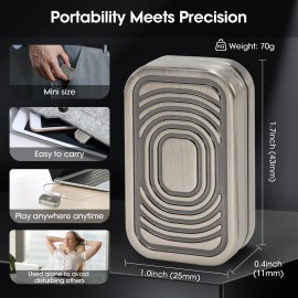 JUDIXY Magnetic Fidget Slider 3 Layer, Fidget Toys Adults for Stress Relief ADHD Anxiety with Click Sound, Portable Desk Fidget Gadget, Gifts for Boyfriend Husband Father (Silver)