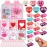 Halloscume 48 Sets Valentine Heart Stress Ball Bulk with Organza Bags and Valentine Cards Stress Relief Fidget Toy Heart Fidget Toy for Valentine Party Favors Classroom Prize Exchange Gifts