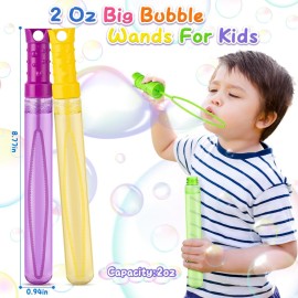Jumlys 48 Pack Big Bubble Wands Bulk in 6 Colors, Bulk Party Favors for Kids, Ideal for Easter, Summer, Halloween, Valentine, School Classroom Prizes for Boys & Girls, Ideal Goodies Bags Stuffers