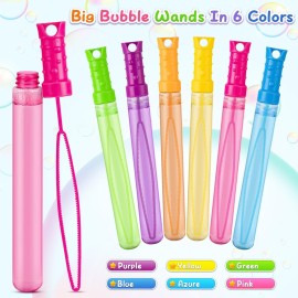 Jumlys 48 Pack Big Bubble Wands Bulk in 6 Colors, Bulk Party Favors for Kids, Ideal for Easter, Summer, Halloween, Valentine, School Classroom Prizes for Boys & Girls, Ideal Goodies Bags Stuffers