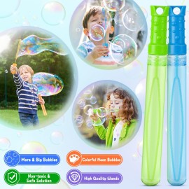 Jumlys 36 Pack Big Bubble Wands Bulk in 6 Colors, Bulk Party Favors for Kids, Ideal for Easter, Summer, Halloween, Valentine, School Classroom Prizes for Boys & Girls, Ideal Goodies Bags Stuffers