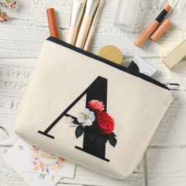 N Initial Personalized Cosmetic Bag, A-Z Monogrammed Makeup Bag Cute Makeup Bag with Letter N Large Cosmetic Bag Personalized Gift for Women Girls (N) N Initial Personalized Cosmetic Bag, A-Z Monogrammed Makeup Bag Cute Makeup Bag with Letter N Large Cosmetic Bag Personalized Gift for Women Girls (N)