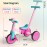 Bautia Kids Tricycle with Push Handle for Toddlers 1-4 Years Old Boys Girls Gift, 5 in 1 Baby Balance Bike for Toddlers 1-3 with Removable Pedals (No Parent Steering Version)