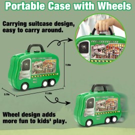 Crelloci Dinosaur Color Dough Set Tools Dino World 26 PCS Playsets Toy Clay Accessaries Dough and Moulds in a Portable Case with Wheels for Kids Toddlers Children