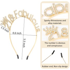 SuPoo 21st Birthday Crown Gold Diamond Headband, Party Decorations, and Hair Accessories for Her