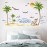 Palm Tree Wall Decals Watercolor Tropical Sea Waves Seagull Wall Stickers Peel and Stick Sunshine Beach Lounge Chairs Wall Decal Sticker Decal Bedroom Nursery Bathroom Kids Room Holiday Supply Decor