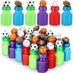 Simgoing 24 Pack Sport Balls Bubble Bottles Bulk Mini Bubbles Party Favors Assorted Balls Bubble Wand Bottles Soccer Basketball Football Baseball Sport Team Gift Bag Stuffers for Kids Outdoor Indoor