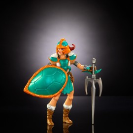 Masters of the Universe Origins Turtles of Grayskull Teela Action Figure Toy in Turtle Inspired Armor, 16 Articulations, TMNT & Motu Crossover