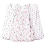 david\'s kids 3 Pack 100% Organic Cotton Baby Sleep Sack 6-12 Months, Ultra Soft Baby Wearable Blankets with 2-Way Zipper, Comfy Sleeping Bags for Infant Newborn Boys Girls Neutral, Medium Size, Floral
