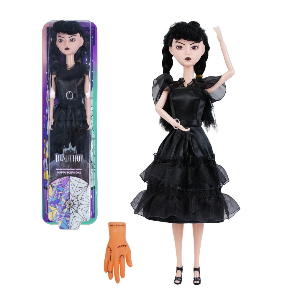 TTSUIMILESS 11.5 inch Dolls with Gift Box, Black Doll with Thing Hand, Black Dress, Black High Heels, Black Hair, Gift for Girls & Fans