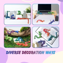 2PCS 12 3D Printed Dragon, 3D Animals, 3D Fidget Toy, Autism Toys, 3D Dragon, 3D Printing Dragon for Home Office Decor Executive Desk Toys