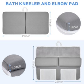 JOY ANAN Baby Bath Kneeler and Elbow Rest Pad Set, Bathtub Kneeling Pad, Baby Accessories for Bath, Relieve Your Knees and Elbows