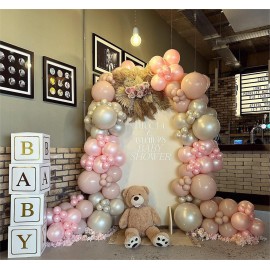 JZCZOEB Pearl White Double Stuffed Balloons Different Size 115Pcs 5/10/12/18 White Pearl Ivory Balloons Garland kit for Wedding Birde to be Engagement Bridal Shower Birthday Baby Shower Party