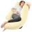 Sasttie Pregnancy Pillows for Sleeping, U Shaped Cooling Full Body Pregnancy Must Haves, 57 Inch Maternity Pillow for Pregnant Women, Pillow with Removable Cover for Side Sleeper, Light Yellow