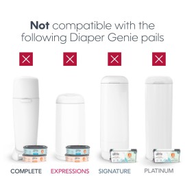 The Diaper Genie Jumbo+ Square Refill, with continuous film, can hold up to 1080 newborn-sized diapers per refill.