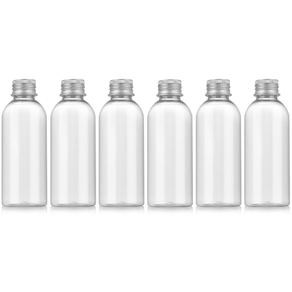RAMFIYN 3.4 oz Travel Bottles TSA Approved, 6 pcs Refillable Travel Bottles Leak Proof with Silvery Screw Cap, Essential Oil Bottles Empty