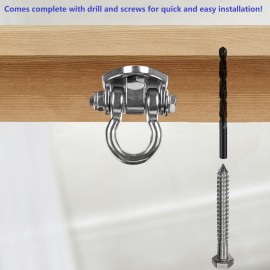 GW Gwongvvei 2 Heavy Duty Swing Hangers Stainless Steel 304 Anti-Rust, 2000 lb Capacity 180 Swing, Playground Porch Yoga Seat Trapeze Wooden Sets Indoor Outdoor