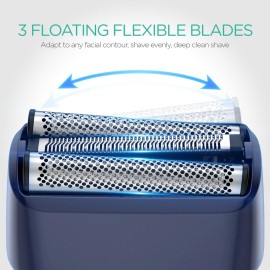 VOYOR Foil Shaver Electric Razor for Men 3 in 1 Shavers for Men with Double Foil Wet & Dry Face Shaver Lightweight Handheld Smooth Shave IPX6 Washable USB-C Rechargeable Travel Razor TX310 (Blue) VOYOR Foil Shaver Electric Razor for Men 3 in 1 Shavers for Men with Double Foil Wet & Dry Face Shaver Lightweight Handheld Smooth Shave IPX6 Washable USB-C Rechargeable Travel Razor TX310 (Blue)