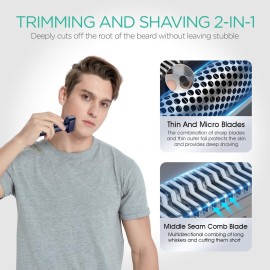 VOYOR Foil Shaver Electric Razor for Men 3 in 1 Shavers for Men with Double Foil Wet & Dry Face Shaver Lightweight Handheld Smooth Shave IPX6 Washable USB-C Rechargeable Travel Razor TX310 (Blue) VOYOR Foil Shaver Electric Razor for Men 3 in 1 Shavers for Men with Double Foil Wet & Dry Face Shaver Lightweight Handheld Smooth Shave IPX6 Washable USB-C Rechargeable Travel Razor TX310 (Blue)