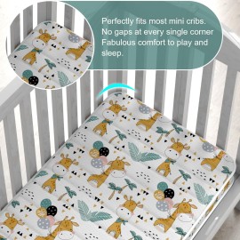 Moonlight Family Mini Crib Mattress, 38x24x3 Premium Foam Portable Mattresses, Odorless & Steady Crib Mattress fits Most Mini Cribs, Giraffe