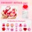28 Packs Kawaii Mochi Squishy Toys with Valentines Gift Cards, Squishies Stress Relief Fidget for Kids Classroom Exchange Gifts School Prizes Valentine Party Favor