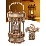 3D Puzzles for Adults - DIY Wooden Puzzle Lantern Model Kits for Adults to Build, Unique Gift Aesthetic Desk Decor with LED Light
