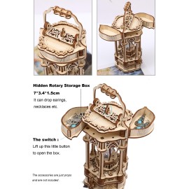 3D Puzzles for Adults - DIY Wooden Puzzle Lantern Model Kits for Adults to Build, Unique Gift Aesthetic Desk Decor with LED Light