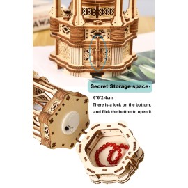 3D Puzzles for Adults - DIY Wooden Puzzle Lantern Model Kits for Adults to Build, Unique Gift Aesthetic Desk Decor with LED Light