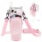 JEBEALUO Water Bottle Carrier Bag with Phone Pocket for Stanley Cup 40/30 oz, Water Bottle Holder with Adjustable Strap& Straw Cover, Stanley Cup Accessories (Pink)