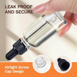 14 Pack, 1 oz Tincture Bottles with Dropper, Clear Glass Dropper Bottle with Stainless Steel Funnel, Pipettes & Labels, 30 ml Eye Dropper Bottles leakrproof For Essential Oils Serums Hair Body Oils