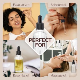 14 Pack, 1 oz Tincture Bottles with Dropper, Clear Glass Dropper Bottle with Stainless Steel Funnel, Pipettes & Labels, 30 ml Eye Dropper Bottles leakrproof For Essential Oils Serums Hair Body Oils