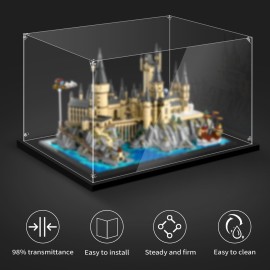 LILIKAKA Display Case for Lego 76419 Hogwarts Castle and Grounds, 14.17x11.02x9.441inches (36x28x24cm), Protect Your Collectibles from Dust with a Clear Showcase