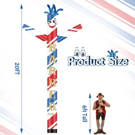 Wenqik Barber Shop Inflatable Tube Man 20\' Tall Blow up Waving Arm Flailing Tube Man Air Powered Giant Guy Wacky Dancing Puppet Guy for Outdoor Advertising Events (Not Include Blower)