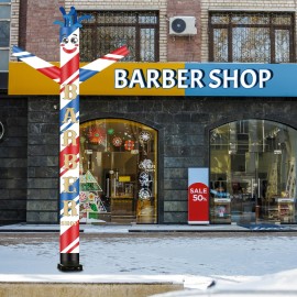 Wenqik Barber Shop Inflatable Tube Man 20\' Tall Blow up Waving Arm Flailing Tube Man Air Powered Giant Guy Wacky Dancing Puppet Guy for Outdoor Advertising Events (Not Include Blower)