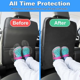 Heavy Duty Kick Mats Back Seat Protectors for Kids, X-Large Durable Car Back Seat Cover, Waterproof Sag Proof Kick Mats Back Seat Protector for Vehicles Protect from Dirt, Mud & Scratches, X-Large