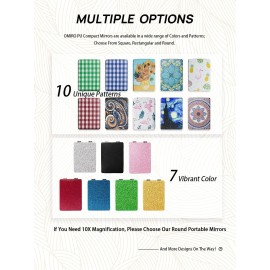 OMIRO Compact Mirror, 1X/3X Magnifying Mirror with Velvet Cover, Pocket Ultra Portable for Purses and Travel(Christmas Red)