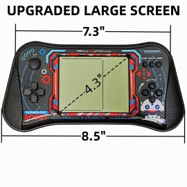 Nbguigdstr Brick Game Console,4.3 Large Screen Handheld Game Console,Building Block/Tank/Racing Game,Built-in 23 Classic Handheld Mini Games for Adults or Kids(Black)