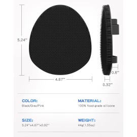 Manmihealth Soft Silicone Shower Brush, Super-Lathering and Deep-Cleaning Body & Face Scrubber, Gentle Exfoliating Bath Glove for All Skin Types(Black+Gray)
