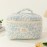 Juoxeepy Quilted Makeup Bag Floral Cotton Cosmetic Bag Jolly House Toiletry Bag Coquette Aesthetic Makeup Bag Cosmetic Pouch Bag