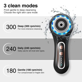UMICKOO Face Scrubber Exfoliator,Facial Cleansing Brushes Rechargeable IPX7 Waterproof with 5 Brush Heads,Electric Face Spin Brush for Exfoliating, Massaging and Deep Cleansing (Black+Gold) UMICKOO Face Scrubber Exfoliator,Facial Cleansing Brushes Rechargeable IPX7 Waterproof with 5 Brush Heads,Electric Face Spin Brush for Exfoliating, Massaging and Deep Cleansing (Black+Gold)