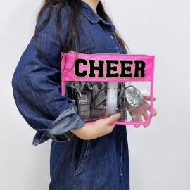 Dealkion Cheer Bag Cheerleader Gifts Accessories Clear Chenille Letter Patch Cheer Makeup Bag Stuff Case Toiletry Zipper Pouch for Women Girls Dealkion Cheer Bag Cheerleader Gifts Accessories Clear Chenille Letter Patch Cheer Makeup Bag Stuff Case Toiletry Zipper Pouch for Women Girls