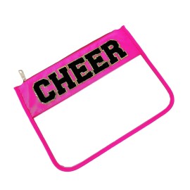 Dealkion Cheer Bag Cheerleader Gifts Accessories Clear Chenille Letter Patch Cheer Makeup Bag Stuff Case Toiletry Zipper Pouch for Women Girls Dealkion Cheer Bag Cheerleader Gifts Accessories Clear Chenille Letter Patch Cheer Makeup Bag Stuff Case Toiletry Zipper Pouch for Women Girls