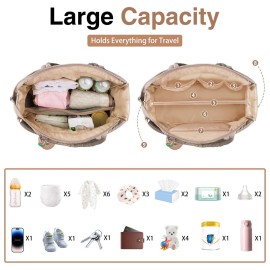 KUBYA Diaper Bag Tote, Baby Diaper Tote Bags Crossbody Hospital Bag Travel Large Mommy Bag, with Silicone Pacifier Case