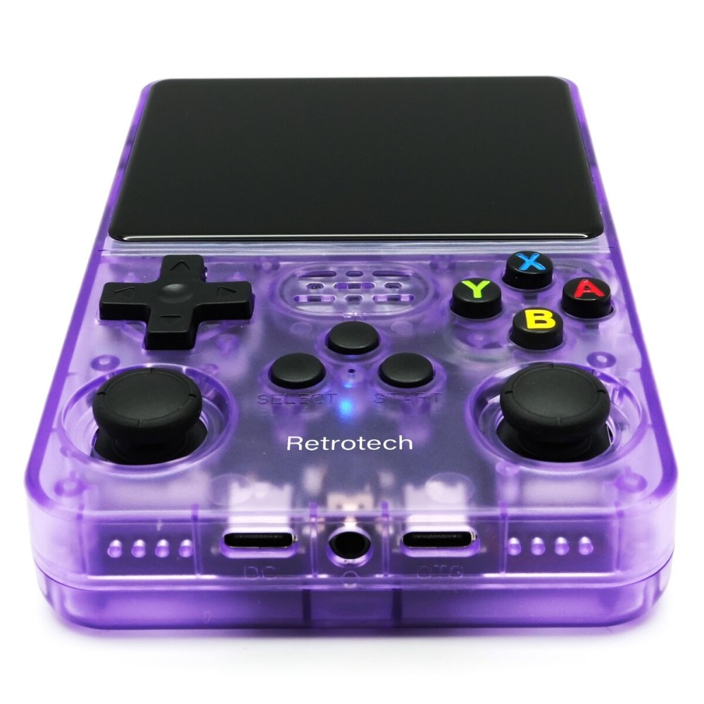 Retrotech R36S Handheld Video Game Console with Build-in 15000 Games (Purple Transparent)