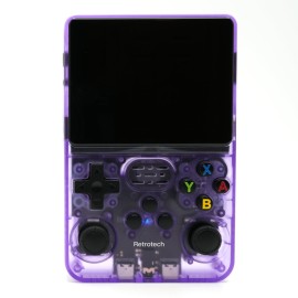 Retrotech R36S Handheld Video Game Console with Build-in 15000 Games (Purple Transparent)