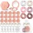 XunYee 30 Sets Bridal Shower Favors for Guests 30 Rose Compact Mirror Bulk 30 Hair Ties Satin Elastic Scrunchies 30 Thank You Card and organza bags Souvenir Gift for Wedding Party Favors(Pink)