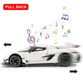 BDTCTK Compatible for 1:24 Koenigsegg Jesko Car Model, Diecast Collectible Pull Back Model Car with Sound and Light, Toy Gift Vehicles for Adults Kids Boys Girls