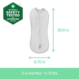 SwaddleMe by Ingenuity Compression Baby Swaddle Pod, Two-Way Zipper for Easy Diaper Changes, Improves Sleep & Calms Startle Reflex, 0-2 Months, 1.0 TOG, 1-Pack - Flower Confetti