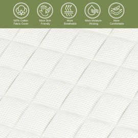 pareler bear 3 Mini Crib Mattress, 38x24 Premium Foam Crib Mattresses, Soft Pure Cotton Breathable Cover Fabric, Waffle Grid