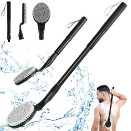 Back Scrubber Anti Slip for Shower, 25.7 Telescopic Back Bath Brush for Shower, Back Scrubber, Exfoliation and Improved Skin Health for Elderly with Limited Arm Movement, Disabled